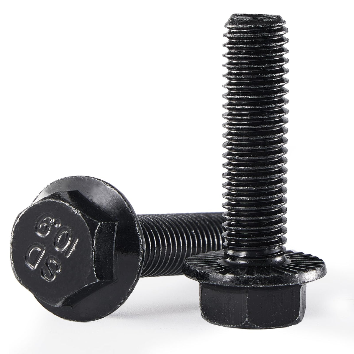 LinkMejor M8 x 40mm 10Pcs Flanged Hex Head Bolts, M8 x 1.25 Bolts, Flange Hexagon Head Screws, 10.9 Grade Alloy Steel, Black Oxide Finish, Metric Fully Thread