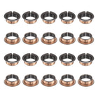 20Pcs Flanged Sleeve Bearings, 20mm Bore x 23mm OD x 10mm Length x 30mm, Sintered Bronze Wrapped Oilless Bushings