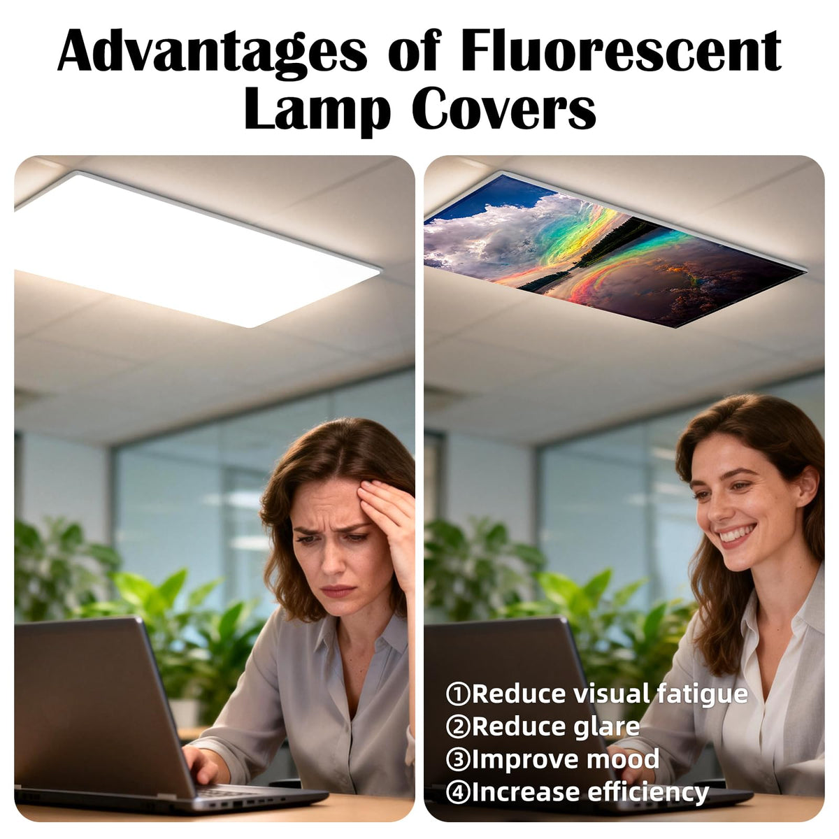 LinkMejor 4 Pcs Coperte pentru Luminile Fluorescente cu Certificat de Resistență la Flacără