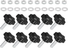 20Pcs M8 x 30mm Star Knobs, Plastic Hex Shaped Clamping Knob Screw Hand Knob Handle Replacement with Washer Nut for Umbrella Base Replacement Machinery