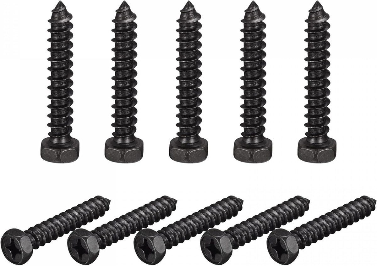 Hex Lag Screws,1/4" x 1-1/2" Carbon Steel Phillips Head Half Thread Self-Tapping Bolts for Deck Building or Joining Lumber 10pcs