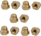 10pcs M10 Female Thread Nut DIN1587 Dome Cap Head Hex Brass Tone