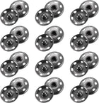 25 Sets Sewing Snap Buttons, 19mm Press Buttons Metal Snap Fasteners for Clothes DIY Crafts, Metallic Black