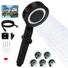 5+1 Mode High Pressure Replacement Black RV Shower Head with Hose