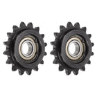 2pcs ANSI #35 / DIN(ISO)06C Roller Chain Idler Sprocket 12mm Bore, 3/8" Pitch, Hardened 16 Tooth Tensioner Sprocket, Insert Single Bearing (B Type)