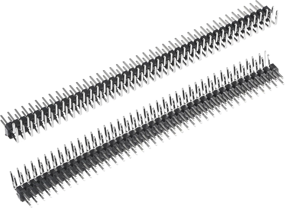 Right Angle Header Pin 80P 2 Row 2mm Pitch Silver Tone Pin for Prototyping 4pcs