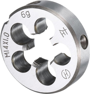 Dado di trafilatura a threading rotondo M14 x 1.0 filo metrico a sinistra per viti di taglio, dies fissi in acciaio utensile lega, utensile di riparazione di trafilatura