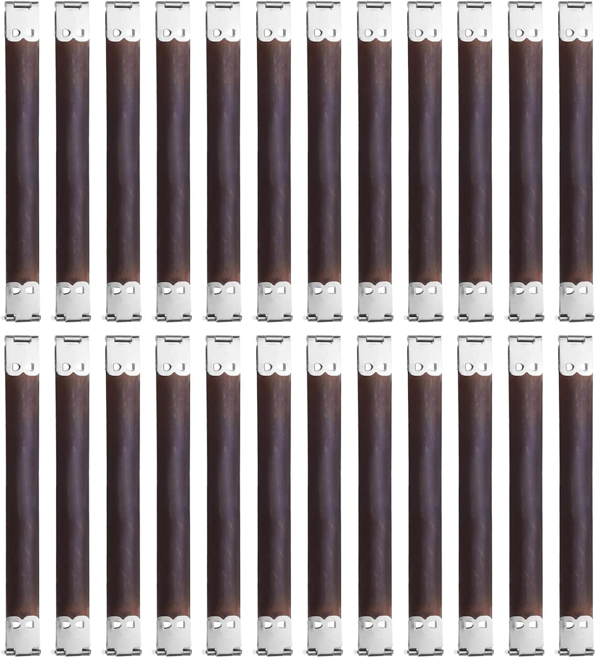 LinkMejor 24Pcs Metal Internal Flex Frame, 13cm/5.1" Coin Purse Frame Handbag Hinges Clip for Wallet Bag DIY Craft Sewing Purse Making, Silver