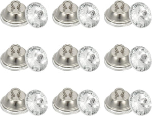 25 Pcs Rhinestone Crystal Buttons, 18mm Upholstery Tufting Buttons with Metal Loop for Sewing Sofa Bed Headboard DIY Crafts Decoration