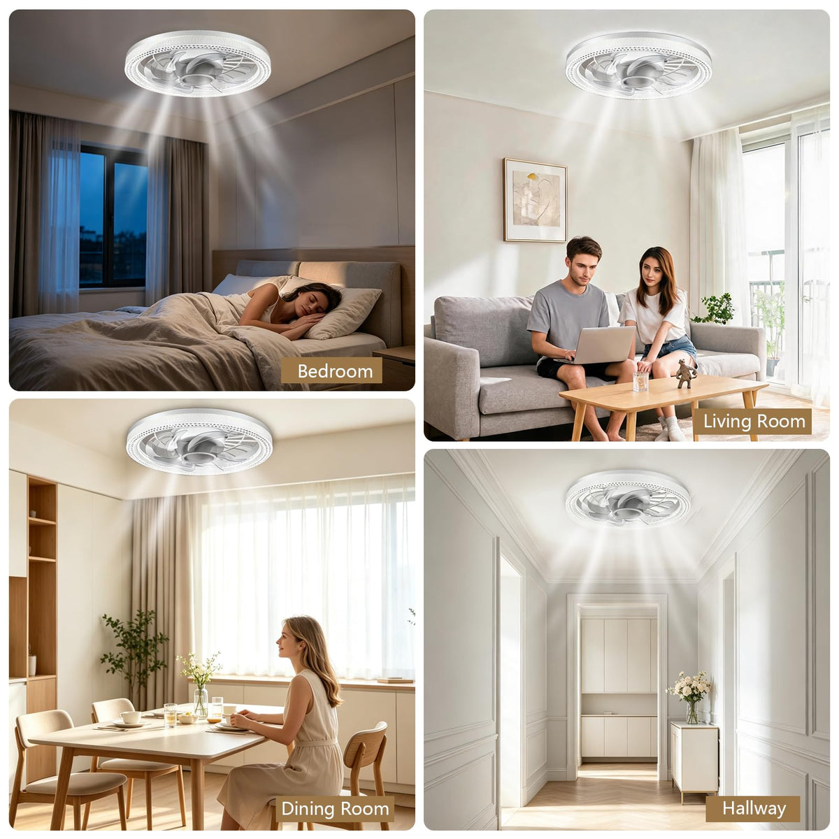 E26 Sockets Ventilator Licht, Plafondventilator Licht met Afstandsbediening, LED Licht 3 Kleuren