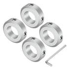 Set Screw Shaft Collar for 17mm Shaft, 4pcs Clamping Collars 32mm OD, 10mm Thickness, Aluminum Alloy Clamp-On Collar with M6 Set Screws and a Wrench