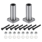 LMK8LUU Linear Ball Bearings 8mm Bore 15mm OD 45mm Length Round Flange Nickel Plated with Screws for CNC Machine 3D Printer 2pcs