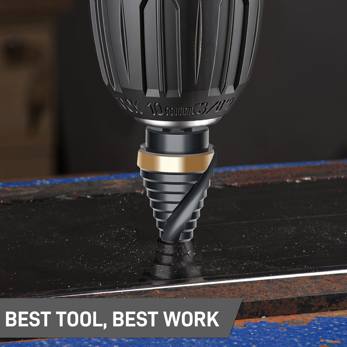 LinkMejor HSS Trinnboringbit 1/8"-1/4", Mini Unibit, 1/4" Hex Krokett Trinnbit