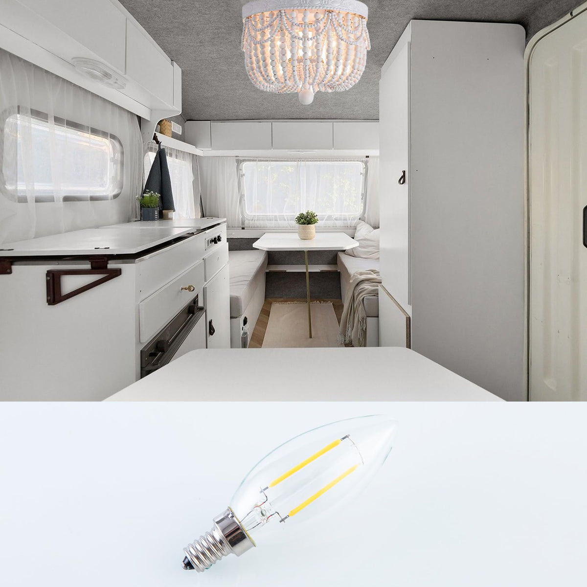 LinkMejor 12 Volt LED Candelabra Lichten E12 2W LED Lamp 25 Watt Equivalent
