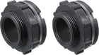 Bulkhead Fitting, G1-1/2 Female, Tube Adaptor Pipe Fitting with Silicone Gasket, for Water Tanks, PVC, Gray, Pack of 2