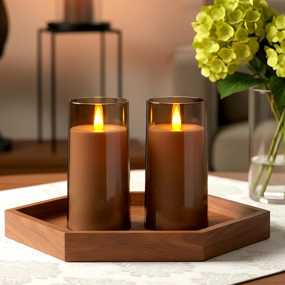 LinkMejor 3"x6" Realistic Flickering Flameless Candles with Remote & Timer