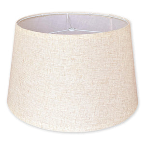 Stor trommel lyskuppel, Natur linne 13"Top x 16" Bottom x 11" Høyde Beige Erstatnings lyskuppel, Enkel Montering Spindel Fitter lyskuppel for Bordlamper Gulvlamper