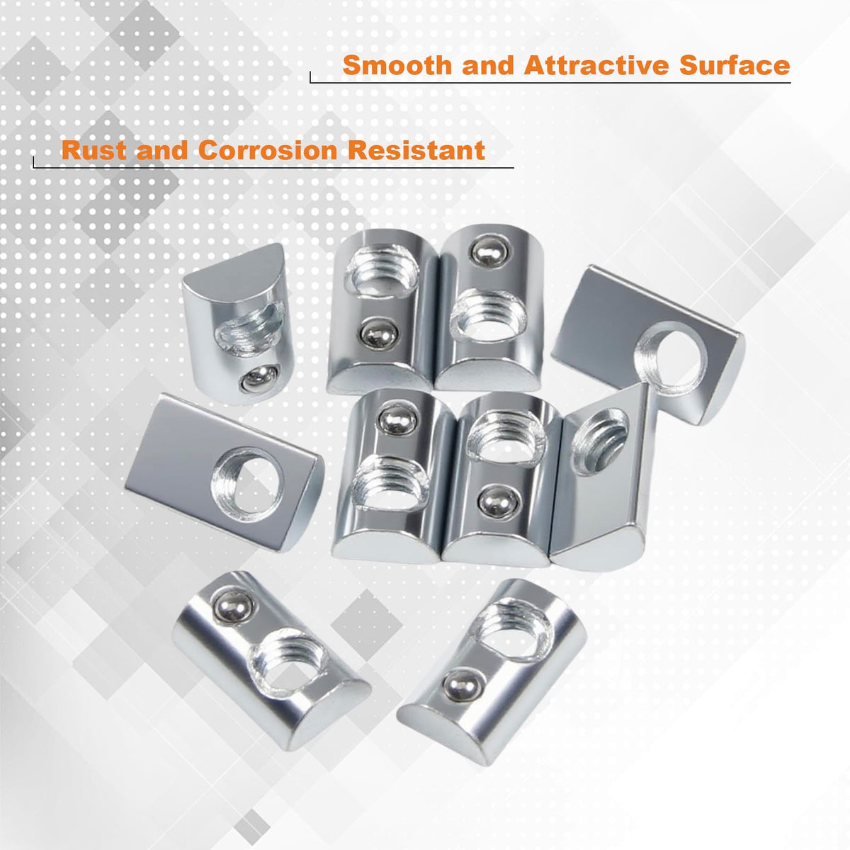 شريط حديد مسامير 1/4"-20 مع قاعدة T وصلبة، 22 pack