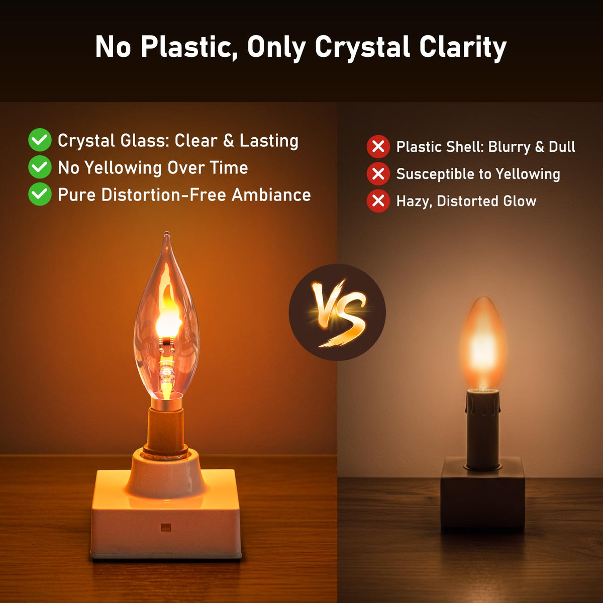 LinkMejor Upgraded Flame Light Bulbs, E12 Chandelier Base for Home Decor