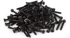 100 Pcs 12.9 Steel Alloy Countersunk Hex Socket Knurled Pan Head Bolt Screw M2.5x12mm Black