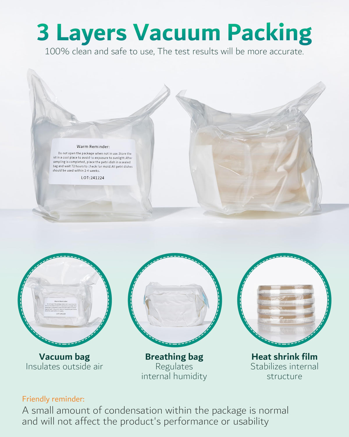 Kit de test de moisissise pour la maison, 8 tests de détection pour HVAC, surfaces et air intérieur