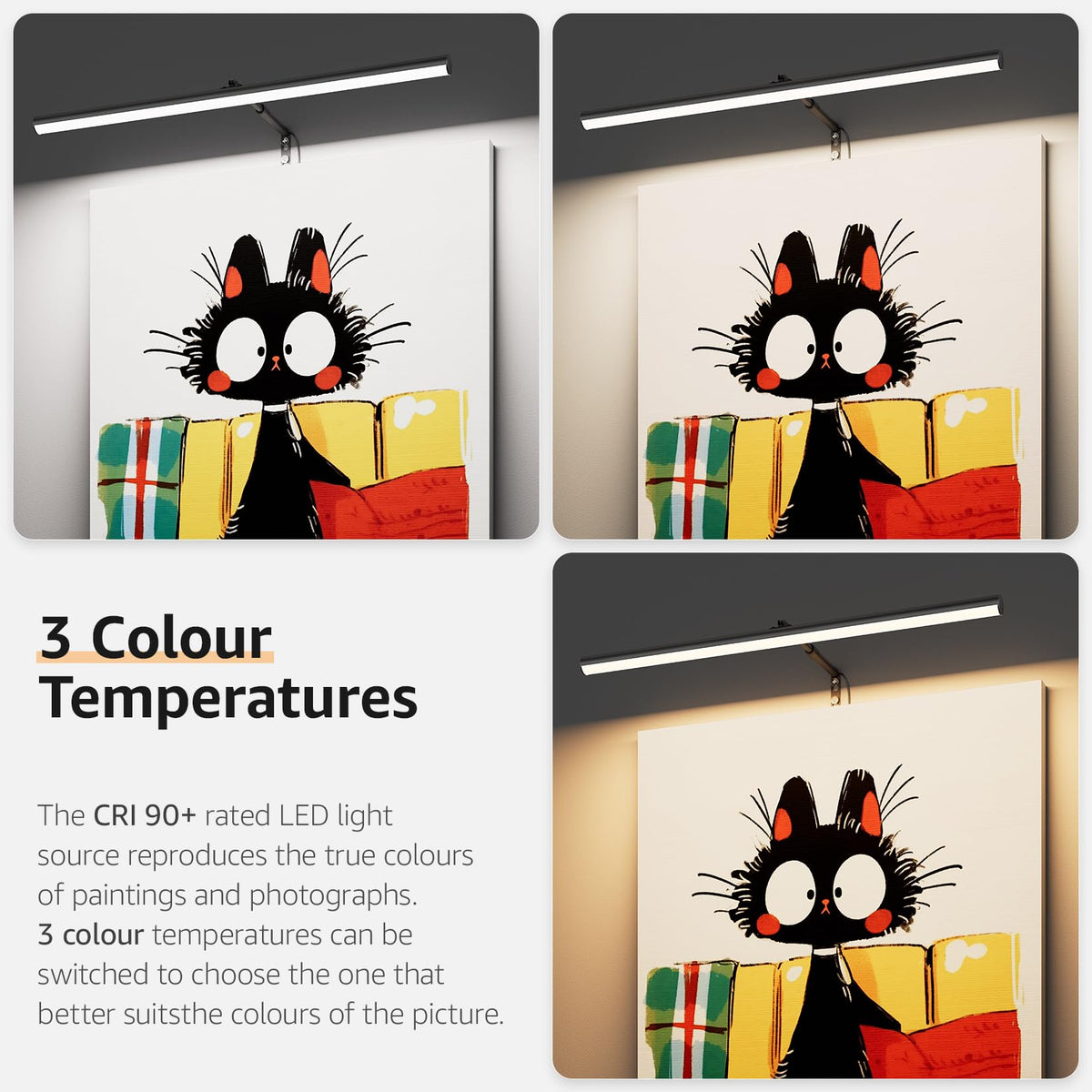 LinkMejor 24" Luce a LED da Appendere, 9W Telecomando in Nero Luce da Muro