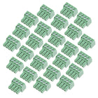 25Pcs AC 300V 8A 3.5mm Pitch 4P Flat Angle Needle Seat Insert-in PCB Terminal Block Connector Green