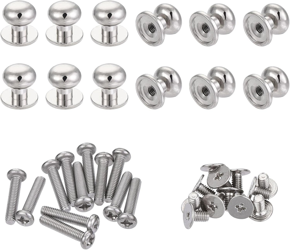 9mm Huvuddiameter Runda Handtag, 12st Zinkalloy för Låsdragare Presentbox Skåpsdörrhandtag med Skruvar, Silverton