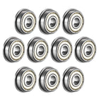 F608ZZ Flanged Ball Bearing 8x22x7mm Double Metal Shielded (GCr15) Chrome Steel Flange Rip Bearings 10pcs