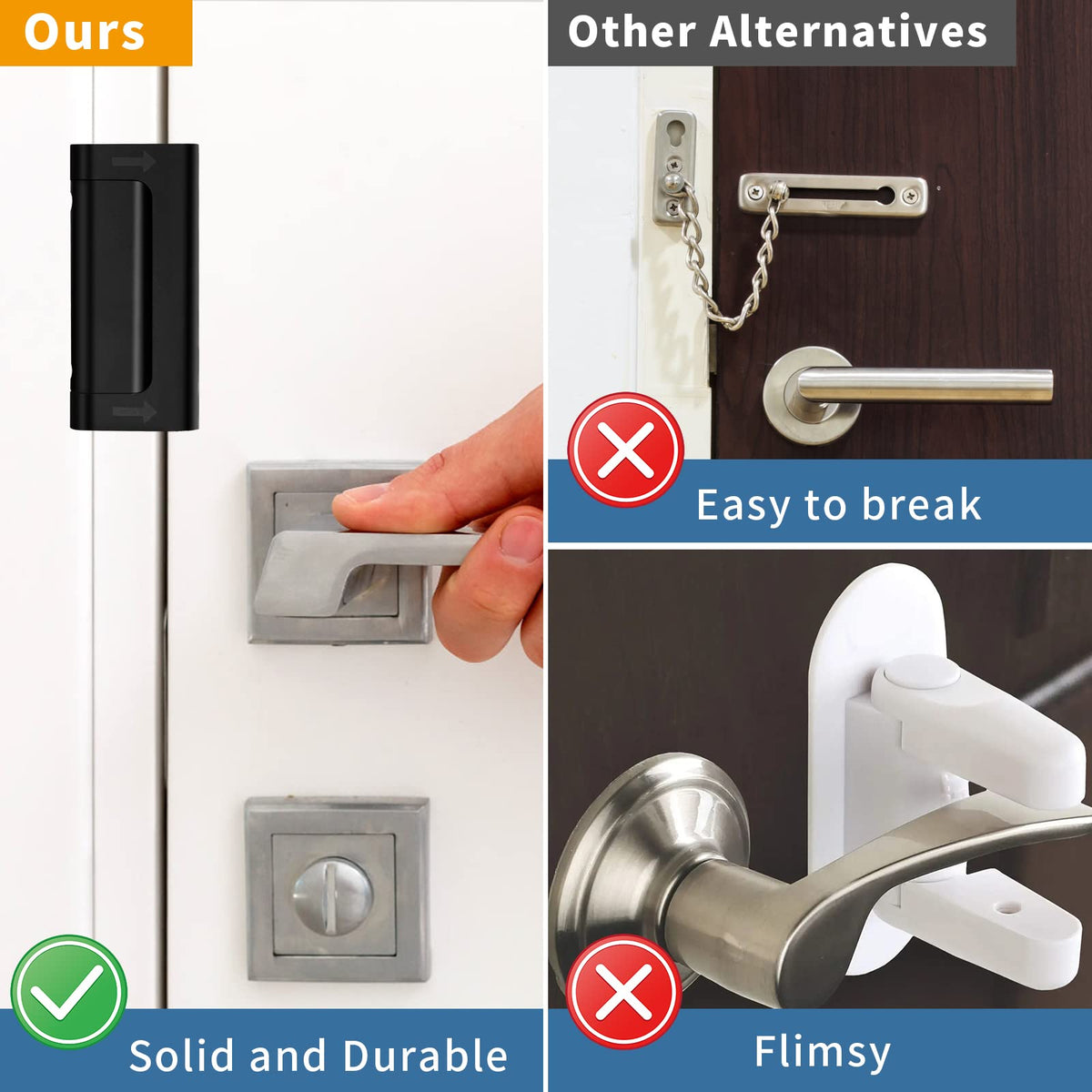 Home Security Door Reinforcement Lock Safety Latch