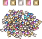 100g Square Mosaic Tiles, Colorful Ceramic Mosaic Tiles for Crafts Bulk Mosaic Supplies for Home Decoration Art Crafts DIY Projects, 0.4 x 0.4Inch, Gold/Silver
