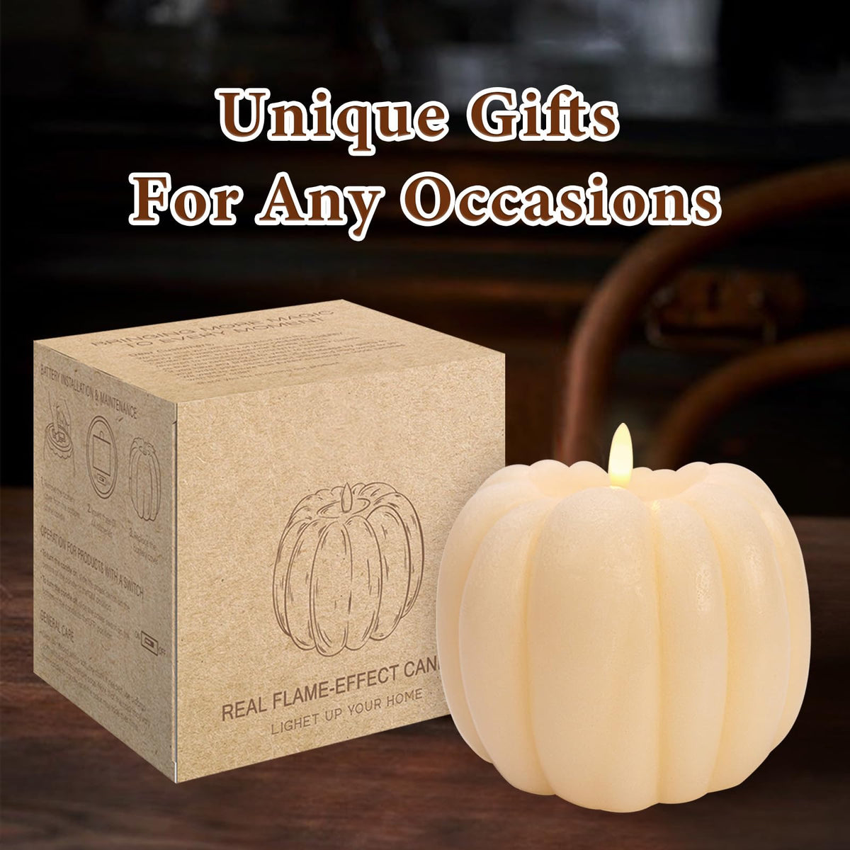 Decorazioni autunnali per casa - Candele a cera LED senza fiamma