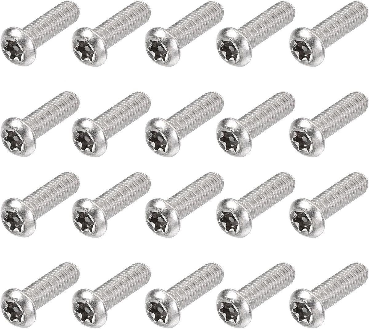 M8x30mm Torx Sikkerhedsmaskinskruer, 20 stk Pan Hovedskruer Indvendig Kolonne, 304 Lakeret Stål Fastgørelsesbolte