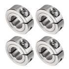 4pcs Single Split Clamp-On Shaft Collar 5/8" Bore One-Piece Clamping Collar, 1-5/16" OD, 7/16" Width, 304 Stainless Steel Axle Collar Clamp, Set Screw Style