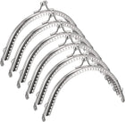 Metal Purse Frames - 4.92" 6Pcs Kiss Lock Clasp Frame Arch Embossed Clutch Frame Handles for Coin Purse Sewing Bag Making DIY Craft, Silver Tone