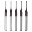 End Mill CNC Router Bits, 1mm x 7mm 1/8" Shank Diamond Film Coated Carbide Engraving Bit Milling Cutter Left Hand for PCB Plastic Fiber Wood 5pcs