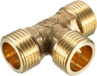 Brass Tee Pipe Fitting 1/2 PT Male Thread T Shaped Connector Coupler
