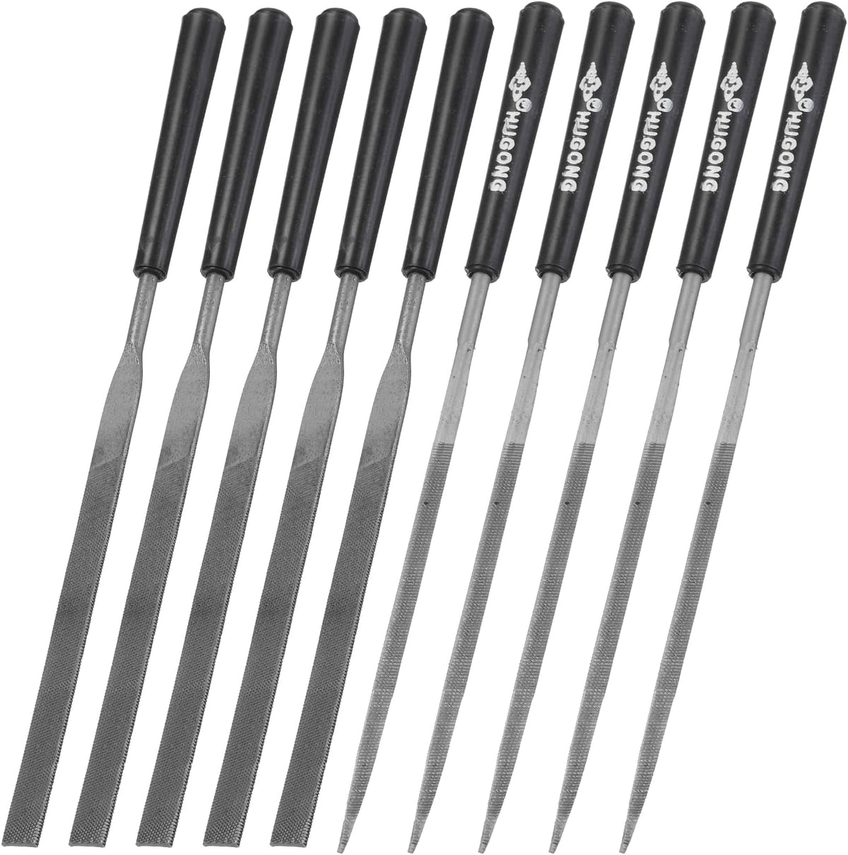 20pcs Second Cut Steel Flat Triangular Needle File with Plastic Handle 3mm x 140mm