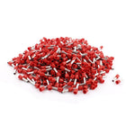 E6012 10AWG Tube Type Insulated Cable Ends Connectors with 1000 Piece, Red