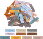 100 Pcs Handmade Leather Labels, PU Leather Handmade Tags Button with Hole Embossed Tag for Embellishment DIY Sewing Crafts, 55 x 15mm, 10 Colors