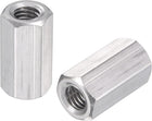 M8 x 1.25-Pitch 25mm Length 304 Stainless Steel Metric Hex Coupling Nut, 2-Pack