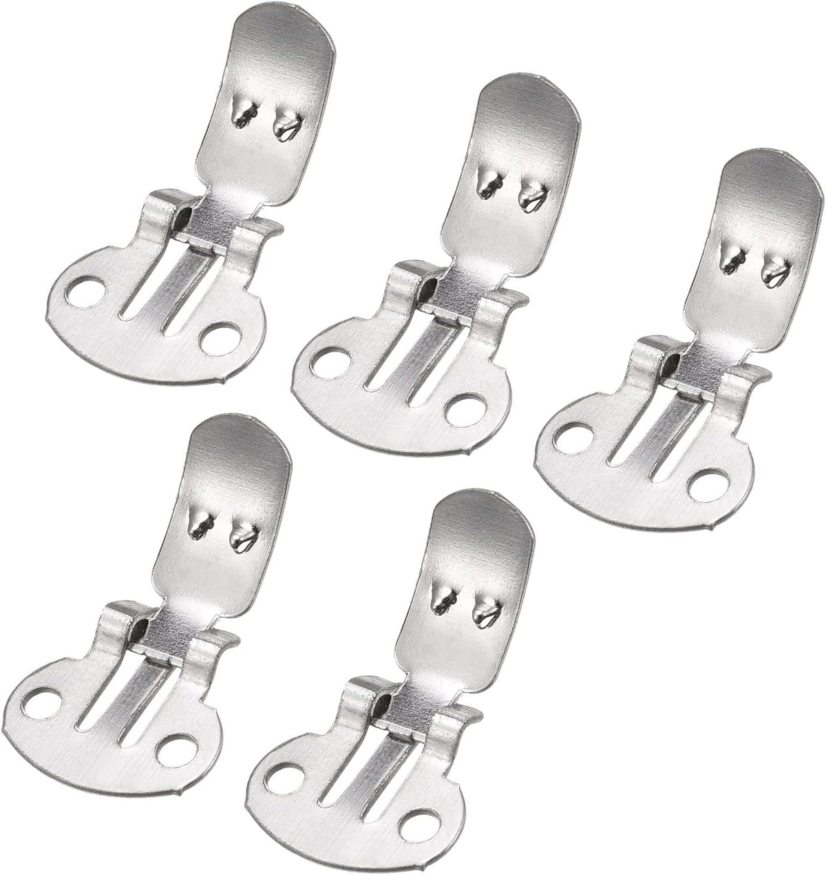 LinkMejor Blank Shoe Clips 24.5mm x 14mm Iron for DIY Crafts Decoration Silver Tone 10 Pcs