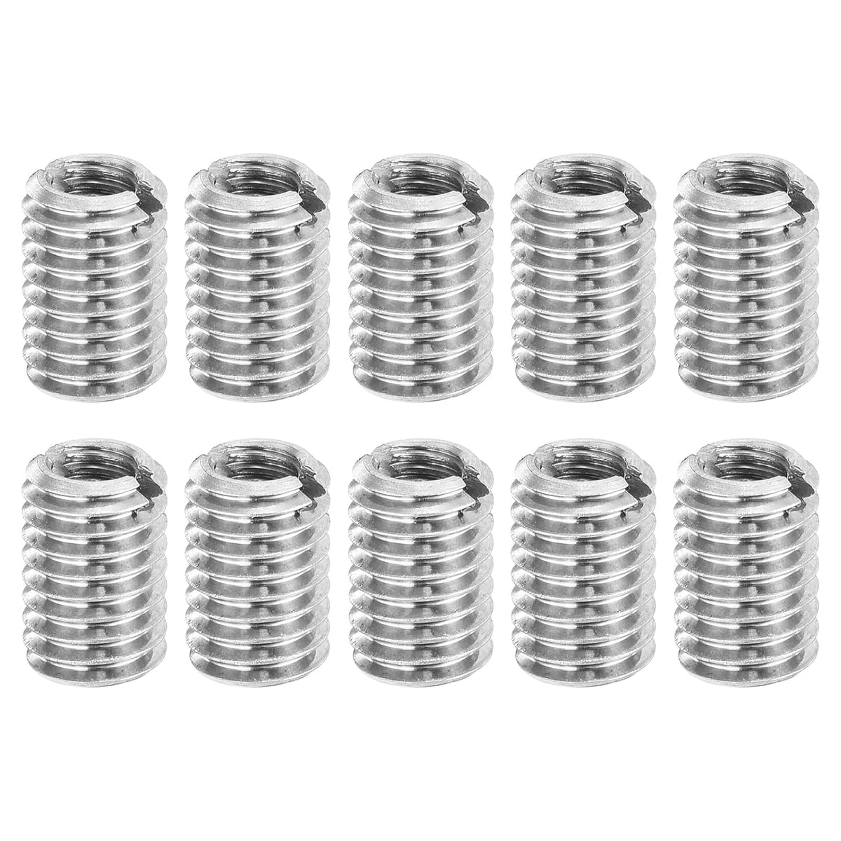Thread Adapter Sleeve Reducing Nut, 10 Pcs M8x1.25 Male to M5x0.8 Female Stainless Steel Nut Screws Reducer Conversion Fastener, Threaded Insert Repair Sleeve Reducer Nut, Silver