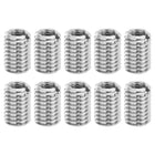 Thread Adapter Sleeve Reducing Nut, 10 Pcs M8x1.25 Male to M5x0.8 Female Stainless Steel Nut Screws Reducer Conversion Fastener, Threaded Insert Repair Sleeve Reducer Nut, Silver