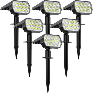 LinkMejor Luce Solare Outdoor, Impermeabile IP68, Bianco Freddo, 6 Pack