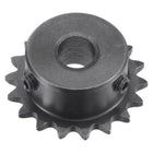 18 Tooth Roller Sprocket B Type, #25 Chain, Single Strand 1/4" Pitch, 10mm Bore Black Oxide C45 Carbon Steel with Set Screws for ISO 04C
