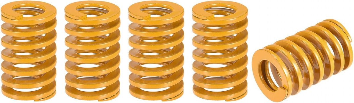 3D Printer Die Spring, 20mm OD 30mm Long 5pcs Spiral Stamping Light Load Compression Mould Die Springs for 3D Printer Electric Part, Yellow