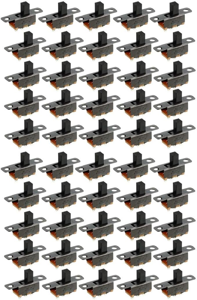 55 Pcs 3 Terminals PCB Mount 2 Position 1P2T Mini Slide Switch