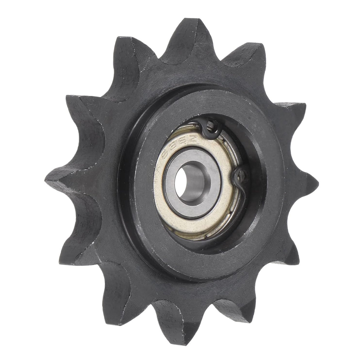 Chain Idler Sprocket, 6mm Bore 1/2" Pitch 12 Tooth Tensioner, Black Oxide Finish C45 Carbon Steel with Insert Single Bearing for ISO 08B Chains