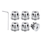 6pcs GT-2 30T Pulley Synchronous Wheel 8mm Bore, Aluminum Timing Pulley 30 Teeth, Fit Width 10mm Timing Belt for 3D Printer CNC Machine (with A Wrench)